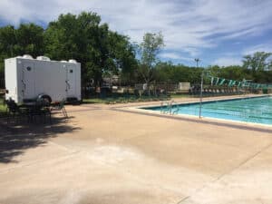 4Stall restroom onsite community pool