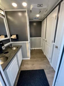 8Stall Gray Spa Ladies room